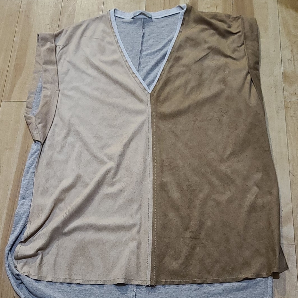 Zara W&B collection faux suede top